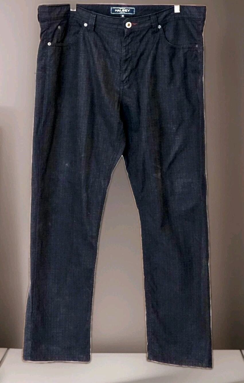 Halsey H44 Jeans Men's 40x34 Flat Front Pants 34x30 Dark Wash Denim Straight Leg
